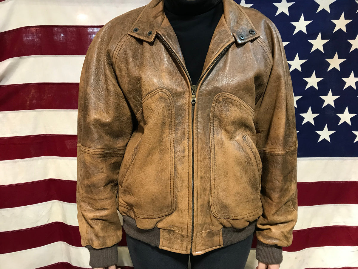 The Best Context 80’s Vintage Mens Leather Bomber Jacket Context is Now ...